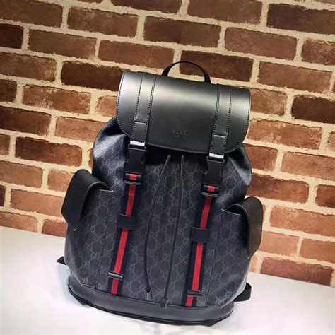 gucci gg supreme pattern backpack - black|gucci gg canvas backpack.